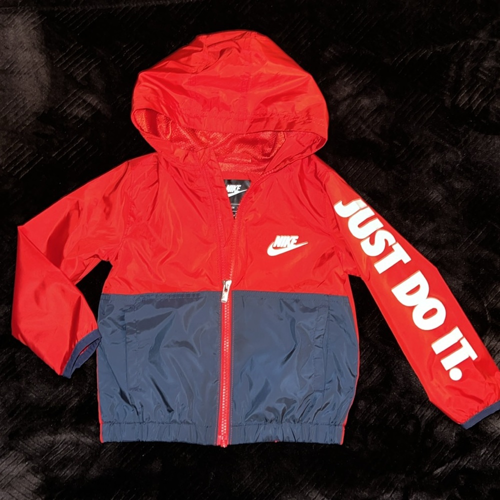 Nike Toddler Windbreaker Lightweight Jacket. Size 2T. Red & blue color block.